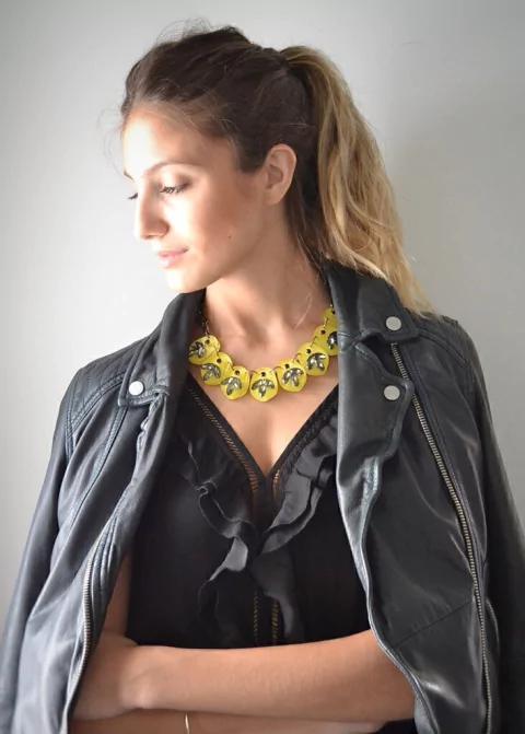 Collar CANDY AMARILLO GRIS
