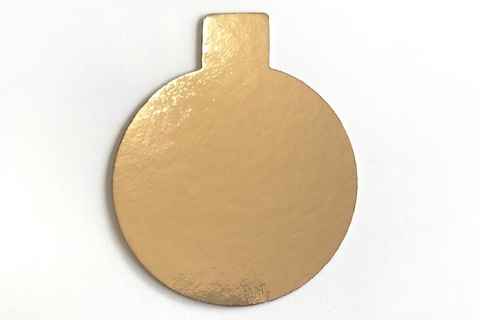 DISCO CON PESTAÑA DORADO 10CM X10 UNIDADES