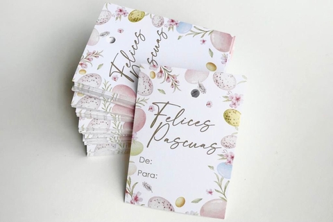 TAG FELICES PASCUAS PASTEL X10 UNIDADES
