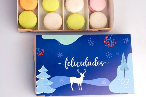 CAJA DEGUSTACION NAVIDEÑA 24X15X5.5CM petit four Felicidades