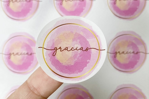 STICKERS GRACIAS ROSE&GOLD X 9 UNIDADES