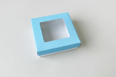 CAJA 8X8X2.5CM - CELESTE