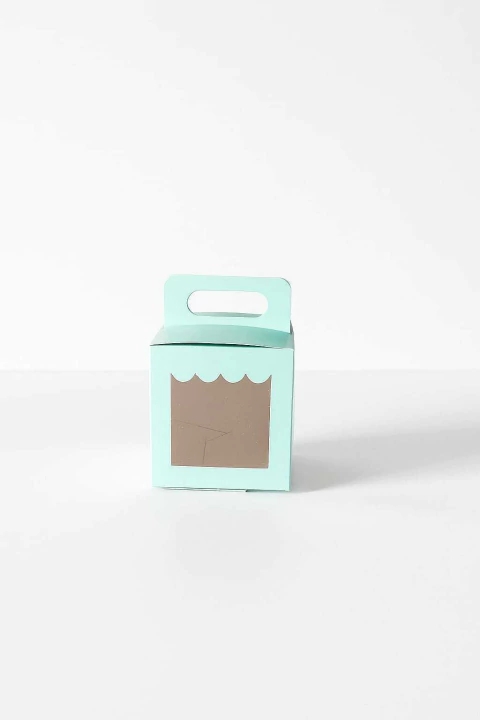CAJA PARA 1 CUPCAKE 10.5 X 10.5 X 10.5 / TAZA AQUA