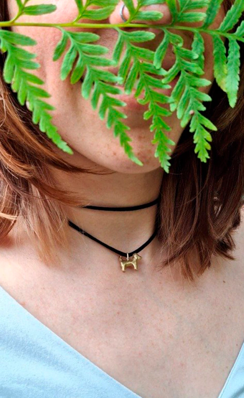 Choker con dije de bronce - comprar online