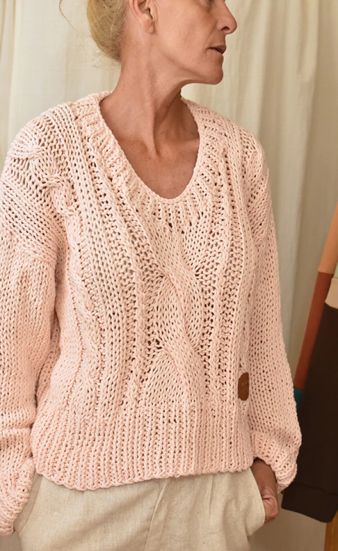 Sweater la luna llena - hilo grueso + trenzas - Montón, junta de diseño