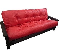 Futon 3 Cuerpos Lustrado Con Colchón Ecocuero(ART CHA6003+5628)