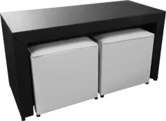 Mesa Puente Ratona + 2 Puff Cuero Ecológico - Super Oferta!!(ART 8002)