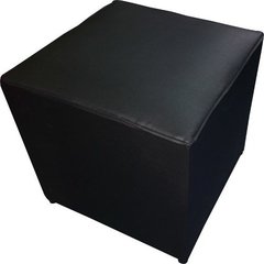 Puff Cubo Estructura Maciza Cuero Ecológico( ART 7000)