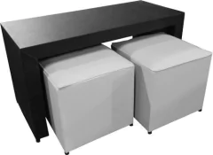 Mesa Puente Ratona + 2 Puff Cuero Ecológico - Super Oferta!!(ART 8002) - comprar online
