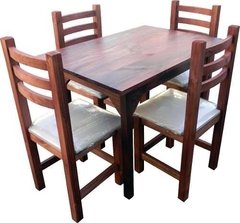 Juego Comedor Lustrado + 4 Sillas Tapizadas + Individuales(COMBO DE MESA Nº 1) en internet