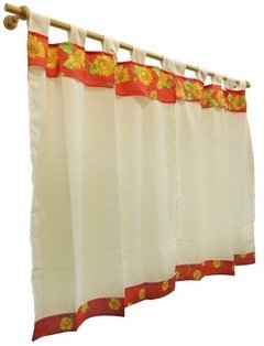 Cortina De Cocina 2 Paños Blanco Optico(2507) - comprar online