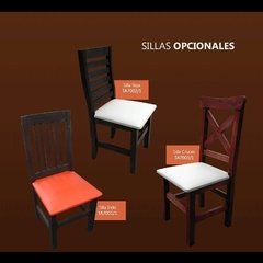 Juego De Comedor Mesa + 4 Sillas Linea Superior Tapizadas Pino lustrado( COMBO MESA LINEA SUPERIOR Nº 1) - tienda online