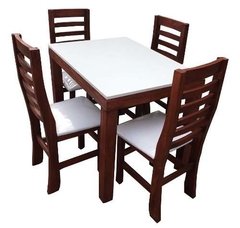 Imagen de Juego Comedor Asia Lustrado + 4 Sillas Tapizadas(COMBO DE MESA ASIA Nº 1)