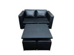 Juego De Living Sillón 2 Cps Ecocuero/jacquard Linea Premium en internet