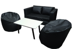 Juego De Living Sillón 2 Cps Ecocuero/jacquard Linea Premium