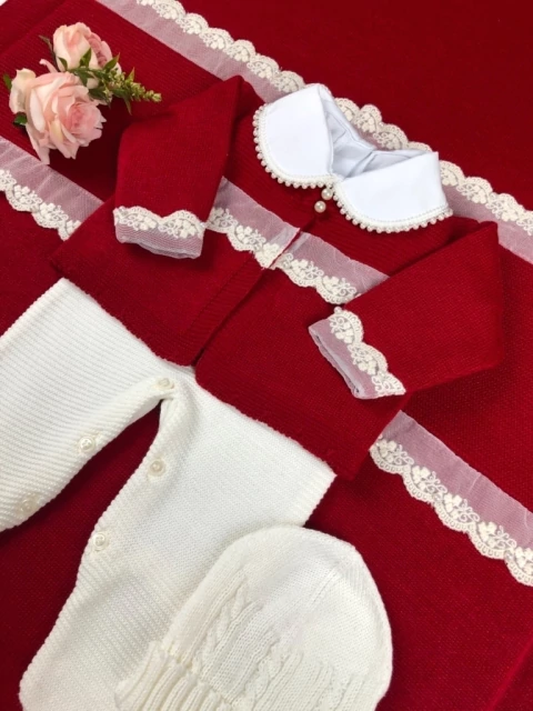 Saída maternidade Olívia vermelha