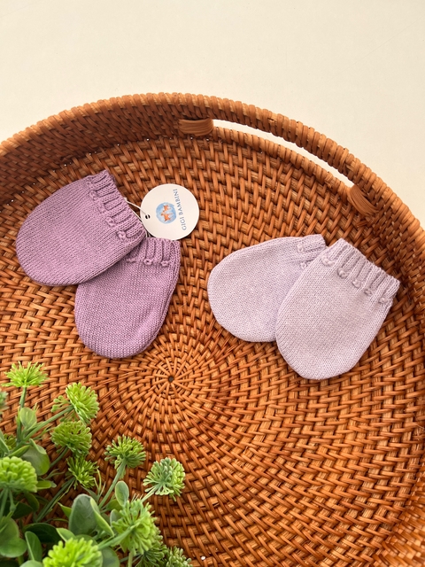 Luvas lisas de tricô