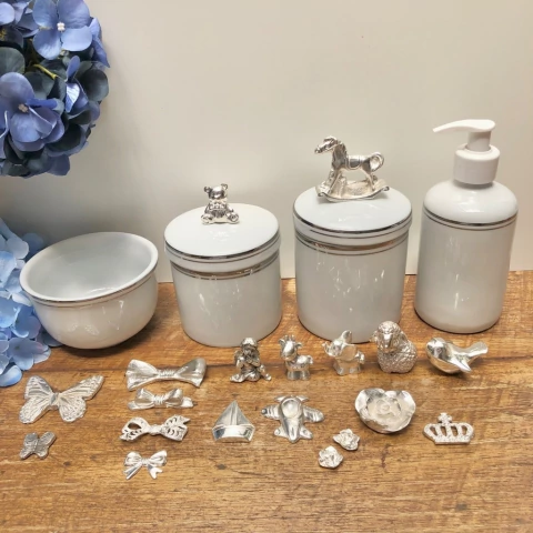 Kit higiene porcelana filetes de prata