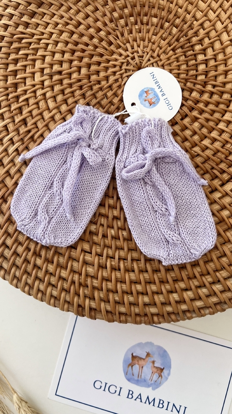 Luvas de tricô lilás - comprar online