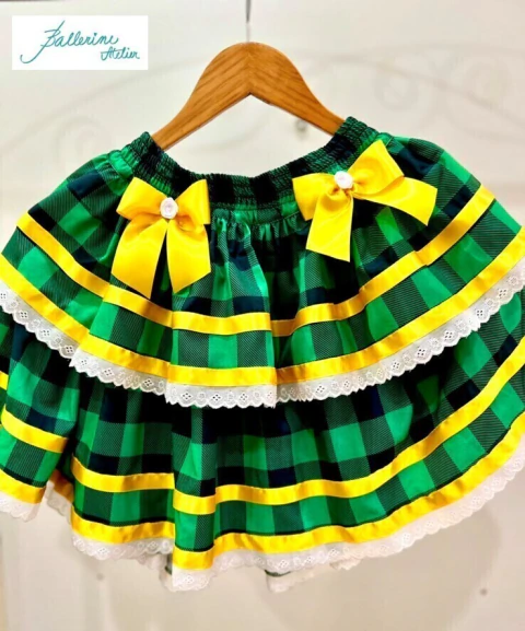 Saia Babadeira Verde e Amarela