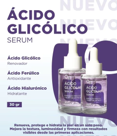 Serum de Ácido Glicólico, con Ácido Ferúlico y Ácido Hialurónico
