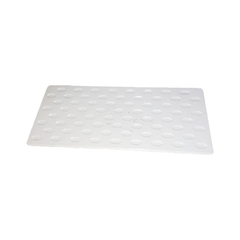 Desempenadeira plástica corrugada branca 07x16 cm, ideal para reboco de paredes e aplicação de massa, garantindo acabamento preciso e durável.