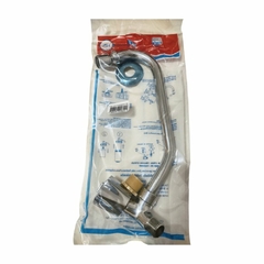 Torneira bica móvel para parede, modelo C50 1168-4, embalada com instruções de instalação.