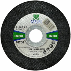 DISCO DE CORTE PARA INOX 115 X 1,0 X 22,23MM - MELFI na internet
