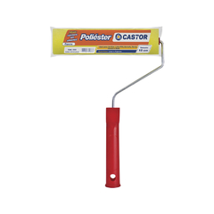 Rolo de pintura de espuma poliéster de 15 cm com cabo vermelho