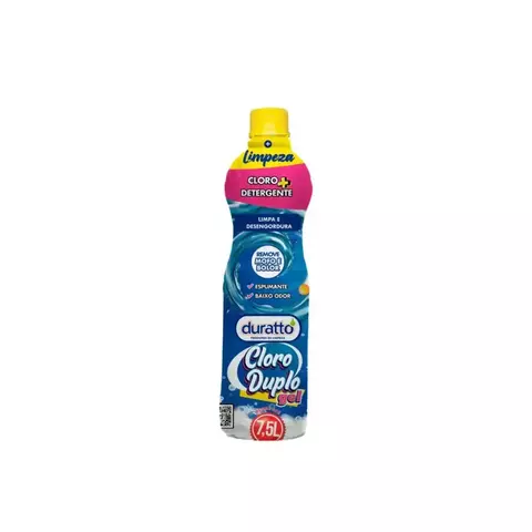 Frasco de Cloro Duplo Power Gel 750ml da marca Duratto para limpeza e desengorduramento