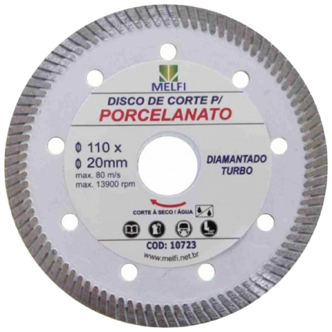 DISCO DIAMANTADO CORTE TURBO PORCELANATO - MELFI