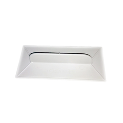 Desempenadeira plástica corrugada branca 07x16 cm, ideal para reboco de paredes e aplicação de massa, garantindo acabamento preciso e durável.