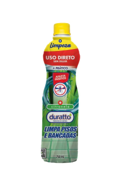 Limpa Pisos e Bancadas 750ml Citronela Duratto - Limpeza eficaz com fragrância de citronela, ideal para superfícies como pisos e bancadas.