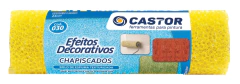 Rolo de espuma texturizada amarelo para pintura chapiscada de 23 cm da marca Castor