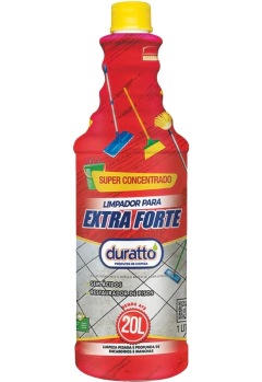 "Limpador Extra Forte Para Pisos Duratto 1L - Remove sujeiras difíceis como graxa, óleo e resíduos de alimentos, ideal para cerâmica, porcelanato, laminado, vinílico e pedras naturais, com fragrância suave."