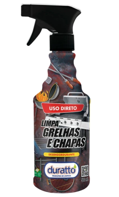 Limpa Grelhas e Chapas Duratto 500ml – Produto eficaz para remoção de gordura e resíduos carbonizados de grelhas, chapas e utensílios de churrasco