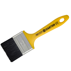 Trincha Castor 619 com cabo amarelo e cerdas pretas de 2 1/2 polegadas