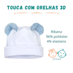 Touca personalizável, com Orelhas 3D (para sublimação)