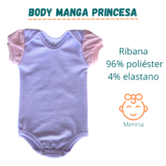 Body manga princesa p/sublimação ribana