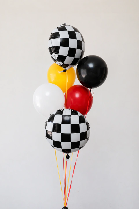 6 Globos Temática Carrera Inflado con Helio