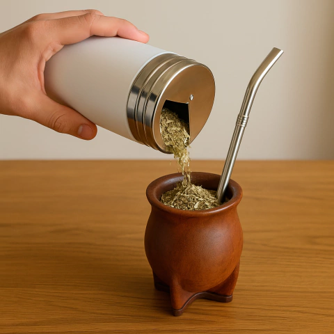 Yerbero de Acero Inoxidable 300gr - comprar online