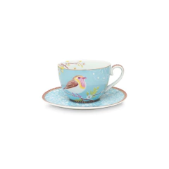 Taza de te c/plato Floral Blue - tienda online