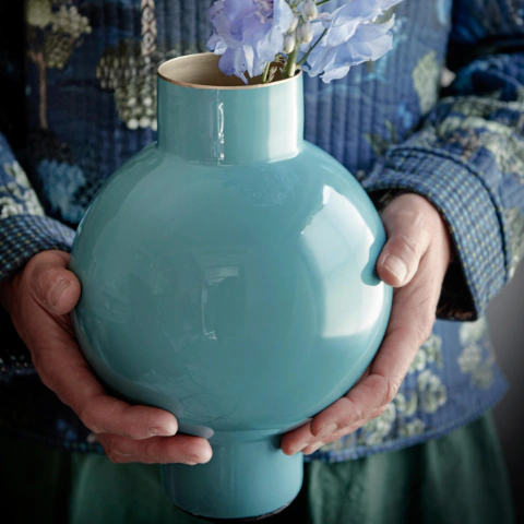 Florero De Metal Sea Green 24CM
