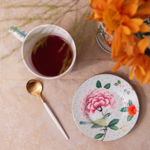Plato Petit Four 12 cm Blushing Bird Blanco