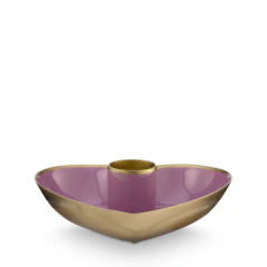 Set/2 Portavelas Metal Corazón Lila - tienda online