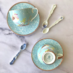 Taza de te c/plato Floral Blue