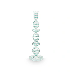 Set De 3 Candelabros De Vidrio Light Blue - comprar online