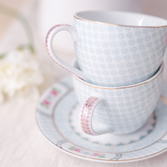 Set tazas de cafe Blushing Birds White - comprar online