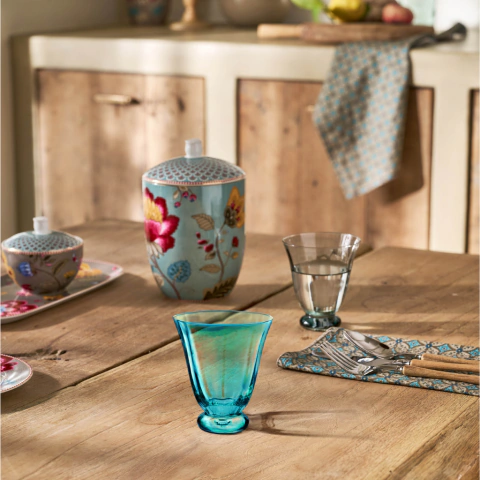 Vaso de Vidrio Tulip Blue 280 ml