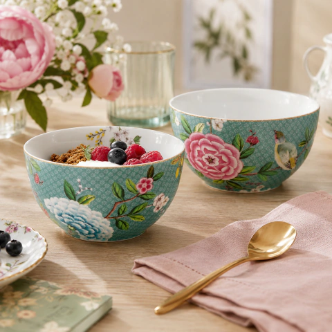 Bowl Blushing Birds Blue 15 cm
